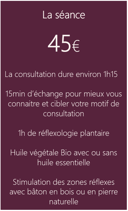 tarif séance rélfexologie
