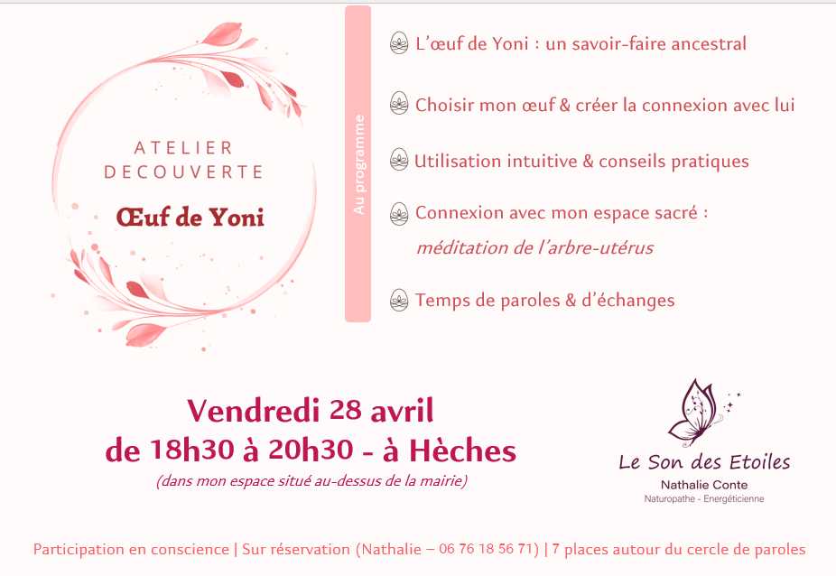 atelier oeuf de yoni - 28 avril